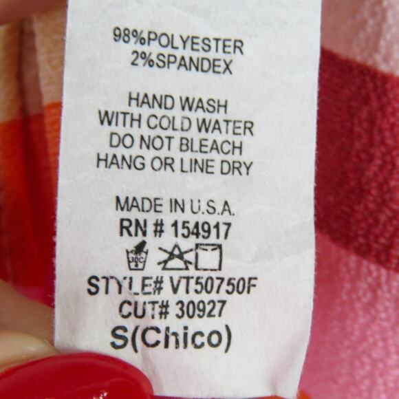 Lulu's Vine & Love Multicolor Rainbow Striped Front Tie Short Sleeve Top Small - Picture 5 of 5